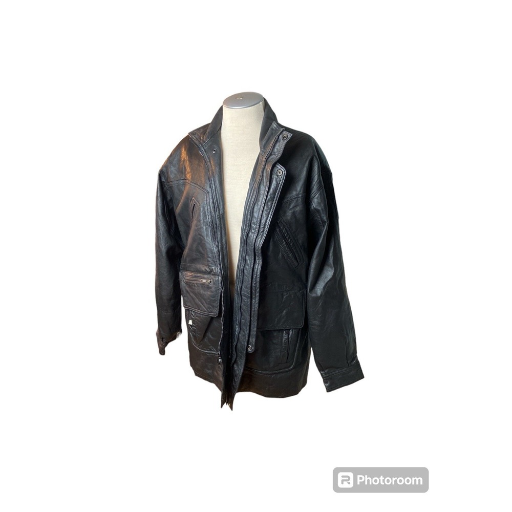 Phase 2 Leather Jacket Men's XL Black Stylish Vintage Outerwear